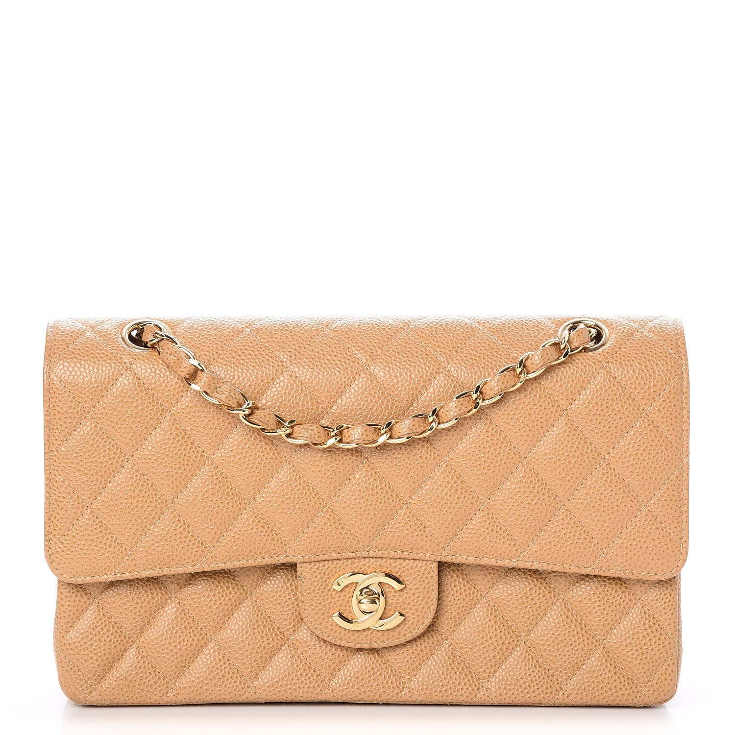 Chanel Caviar Quilted Medium Double Flap Beige 1 of 9