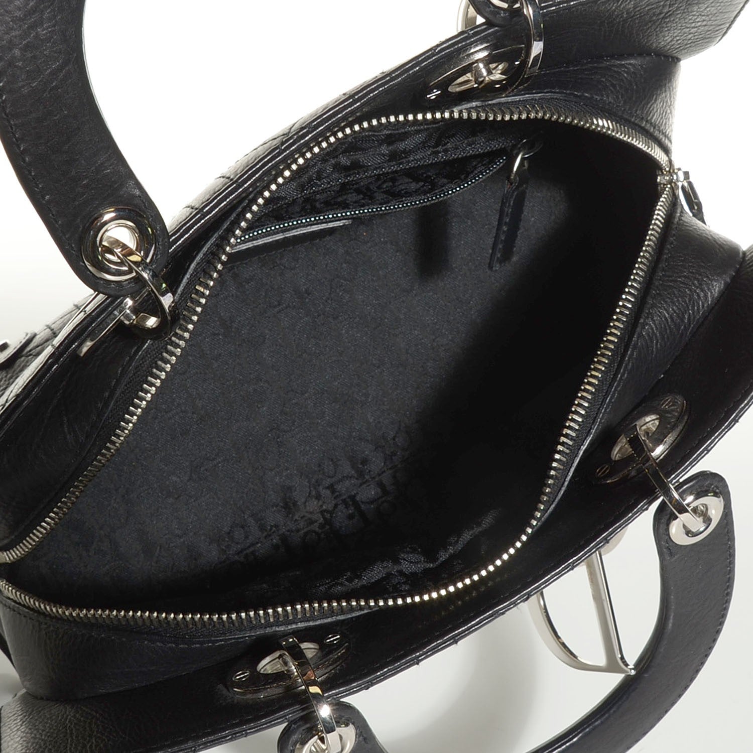 Christian Dior Calfskin Cannage Stitched Small East West Lady Dior Black 5 of 9