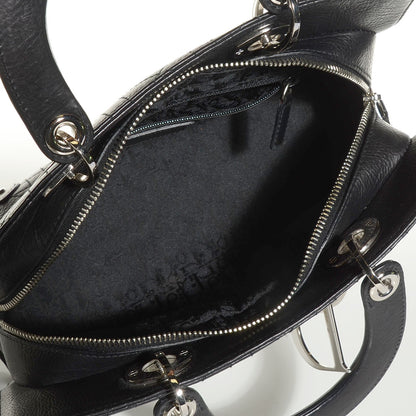 Christian Dior Calfskin Cannage Stitched Small East West Lady Dior Black 5 of 9