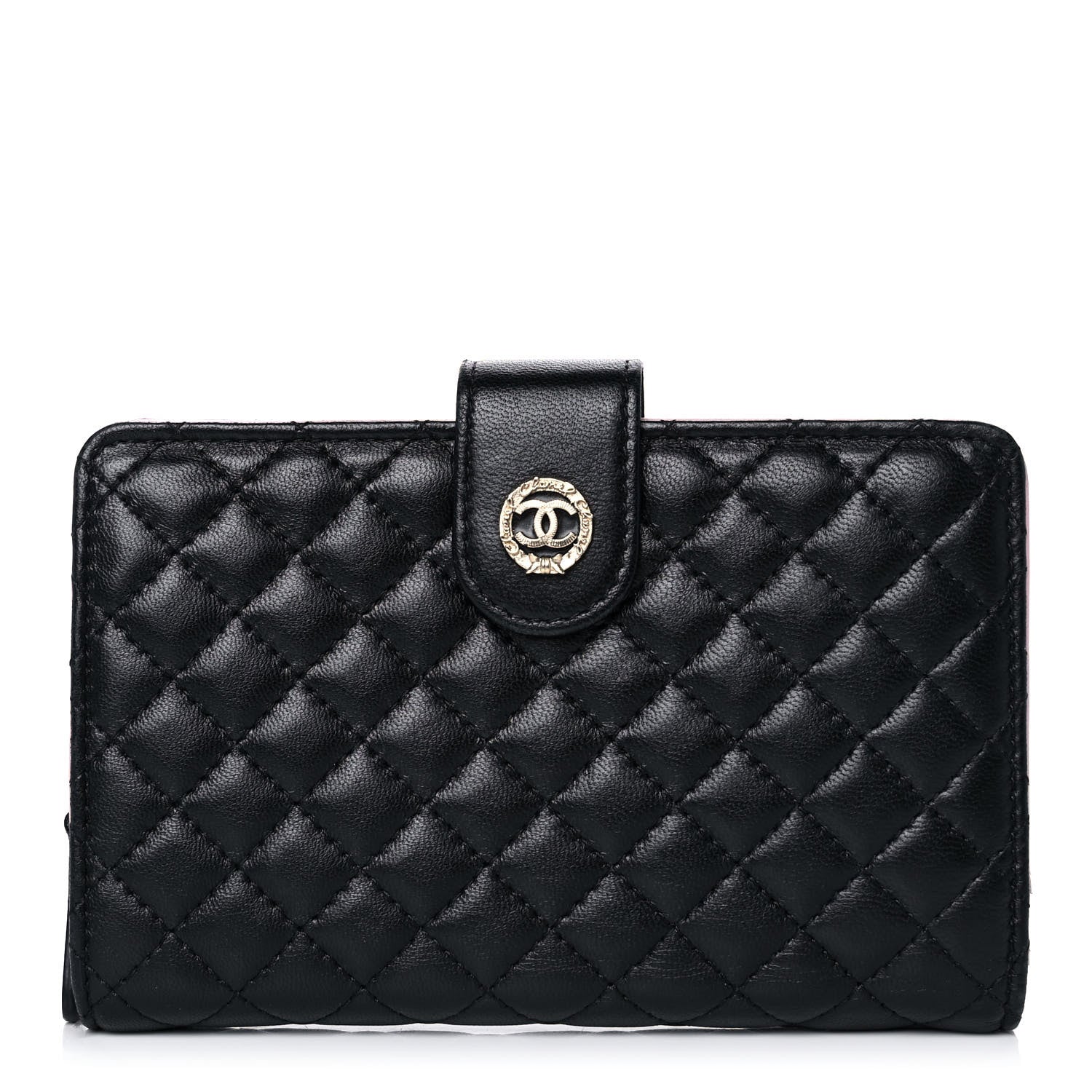 Chanel Lambskin Micro Quilted Double Wallet Black 1 of 11