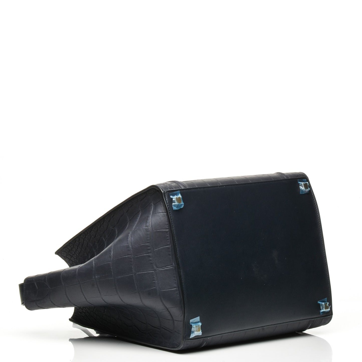 Crocodile Embossed Nubuck Medium Phantom Luggage Navy Blue