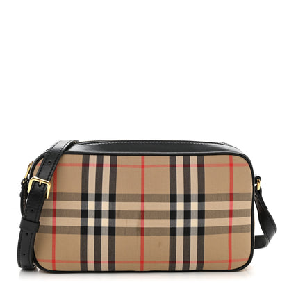 Burberry Calfskin Vintage Check Small Camera Bag Archive Beige 1 of 8