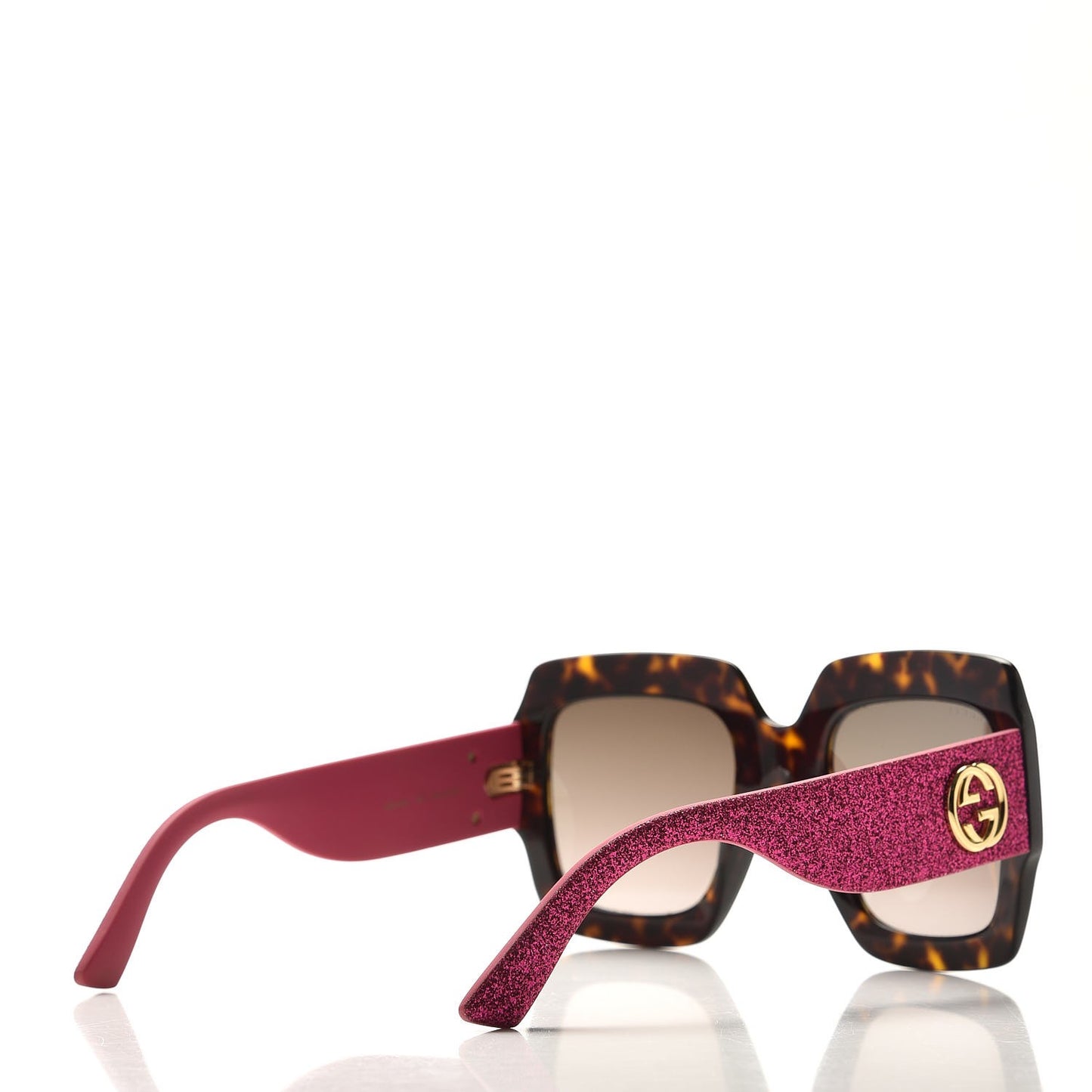 Square Frame GG0102S Sunglasses Glitter Pink Multi