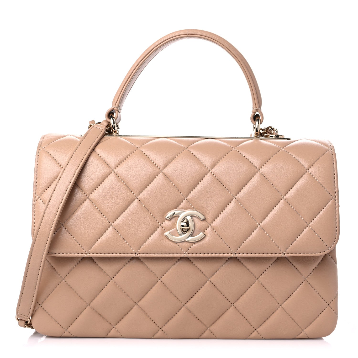 Chanel Lambskin Quilted Medium Trendy CC Flap Dual Handle Bag Beige 1 of 9