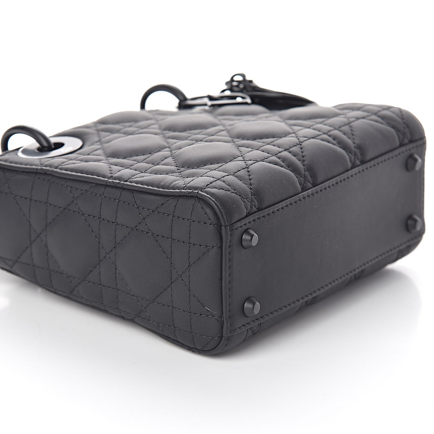 Ultra Matte Calfskin Cannage Mini Lady Dior Black