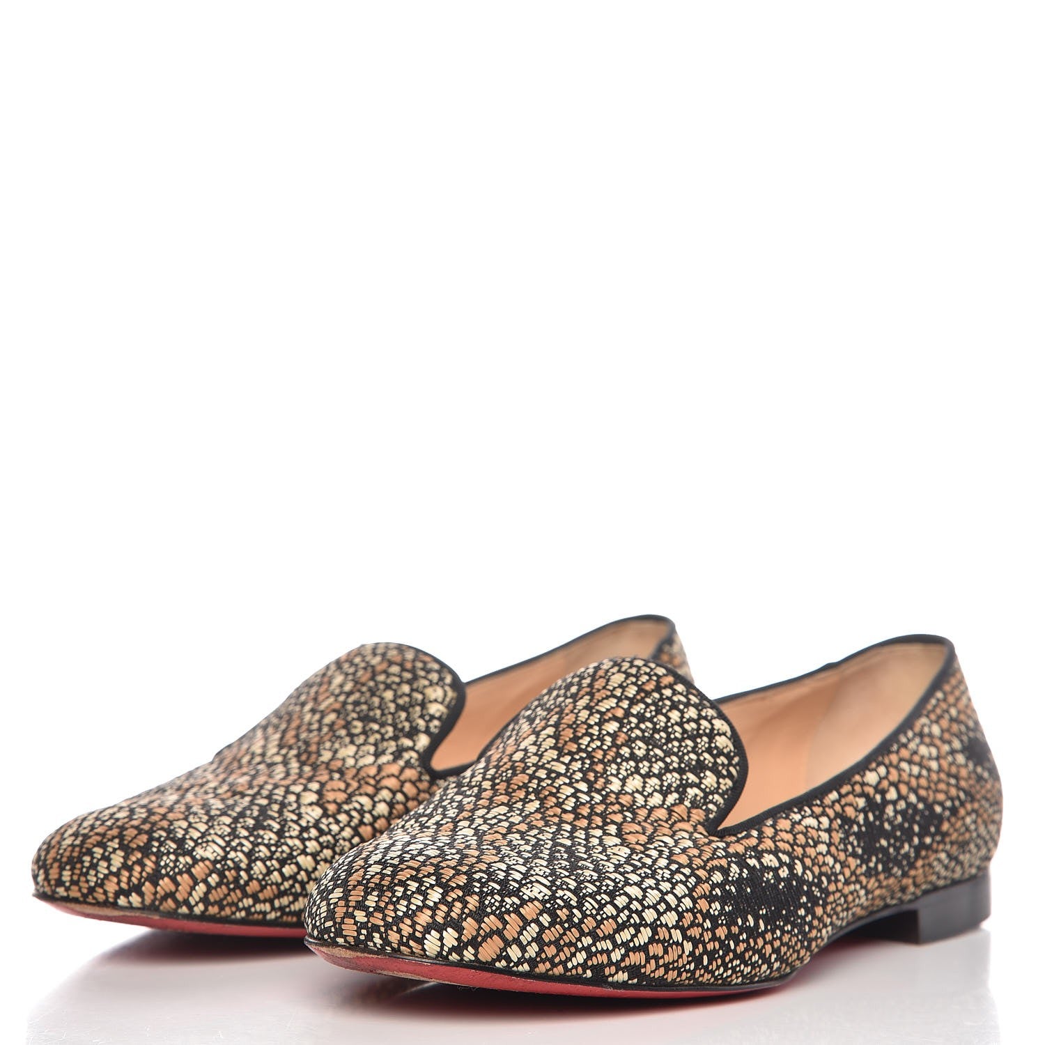 Christian Louboutin Jacquard Sakouette Loafer Flats 39 Brown Beige 3 of 11