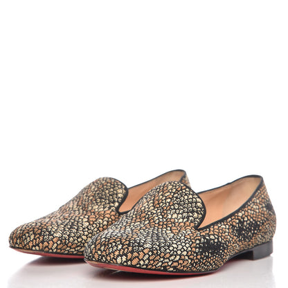 Christian Louboutin Jacquard Sakouette Loafer Flats 39 Brown Beige 3 of 11
