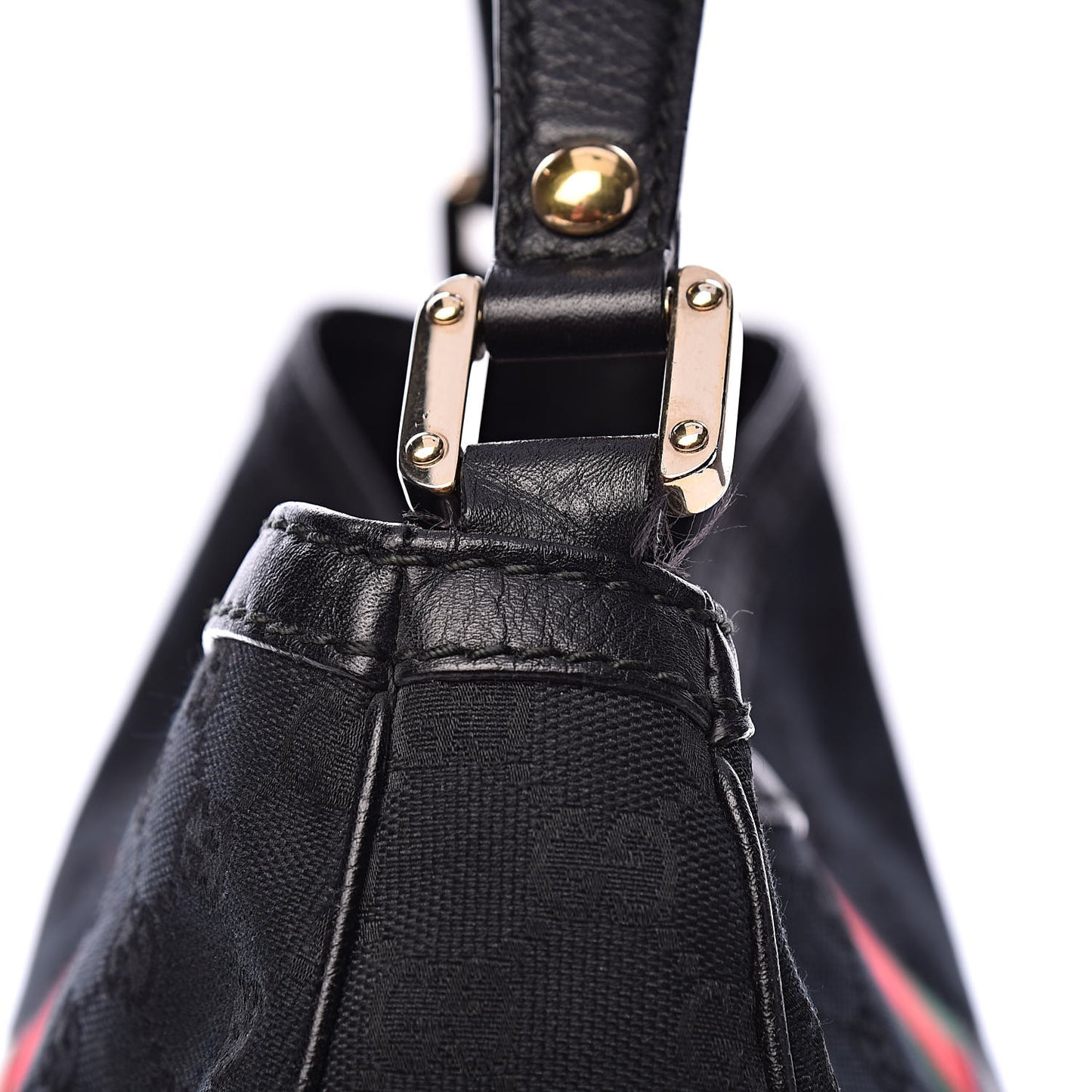 Monogram Large New Ladies Web Hobo Black