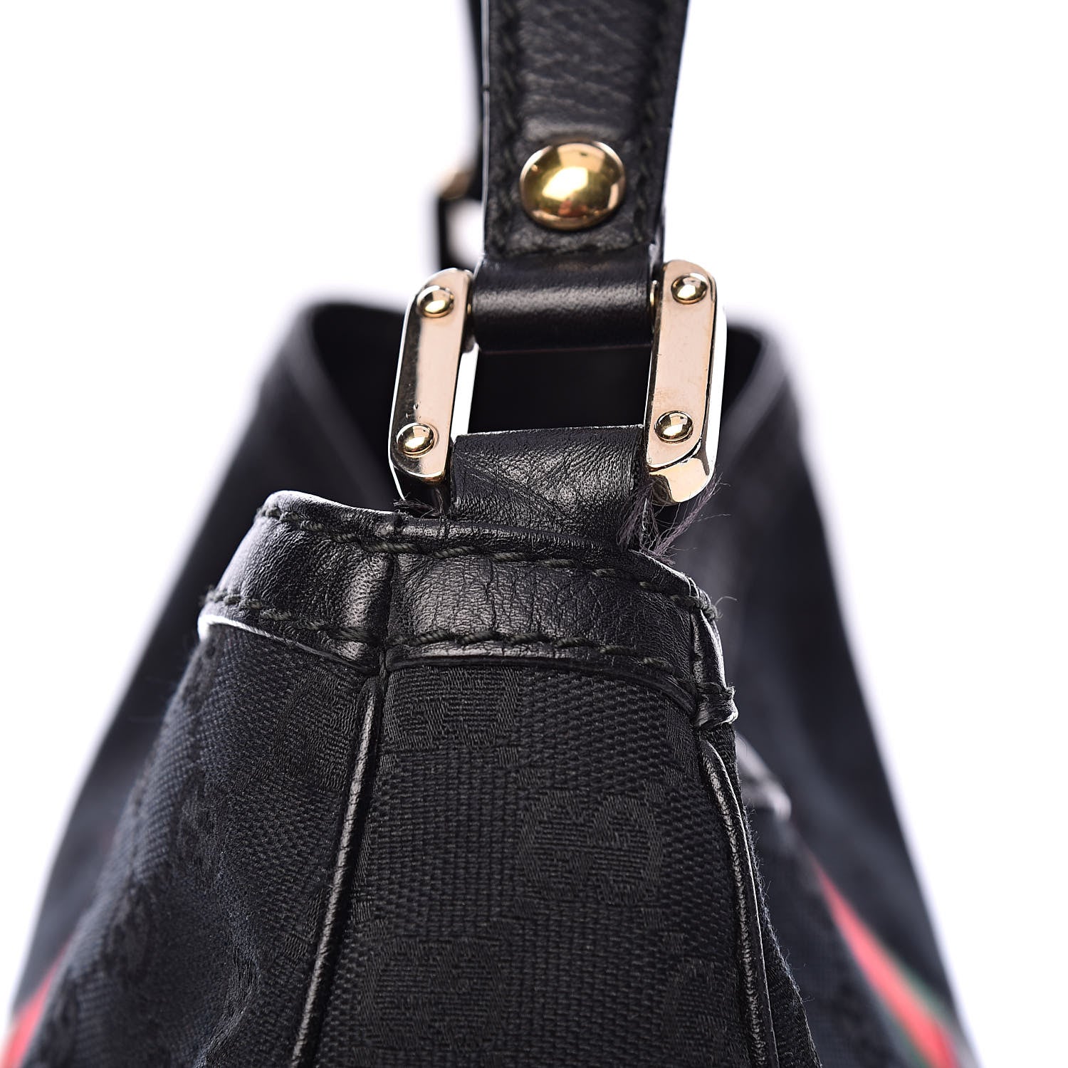 Gucci Monogram Large New Ladies Web Hobo Black 8 of 15