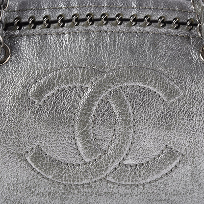 Chanel Metallic Goatskin Medium Luxe Ligne Bowler Tote Silver 17 of 23