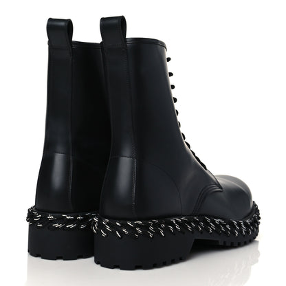 Balenciaga Calfskin Woven Detail Mens Combat Boots 44 Black 7 of 16
