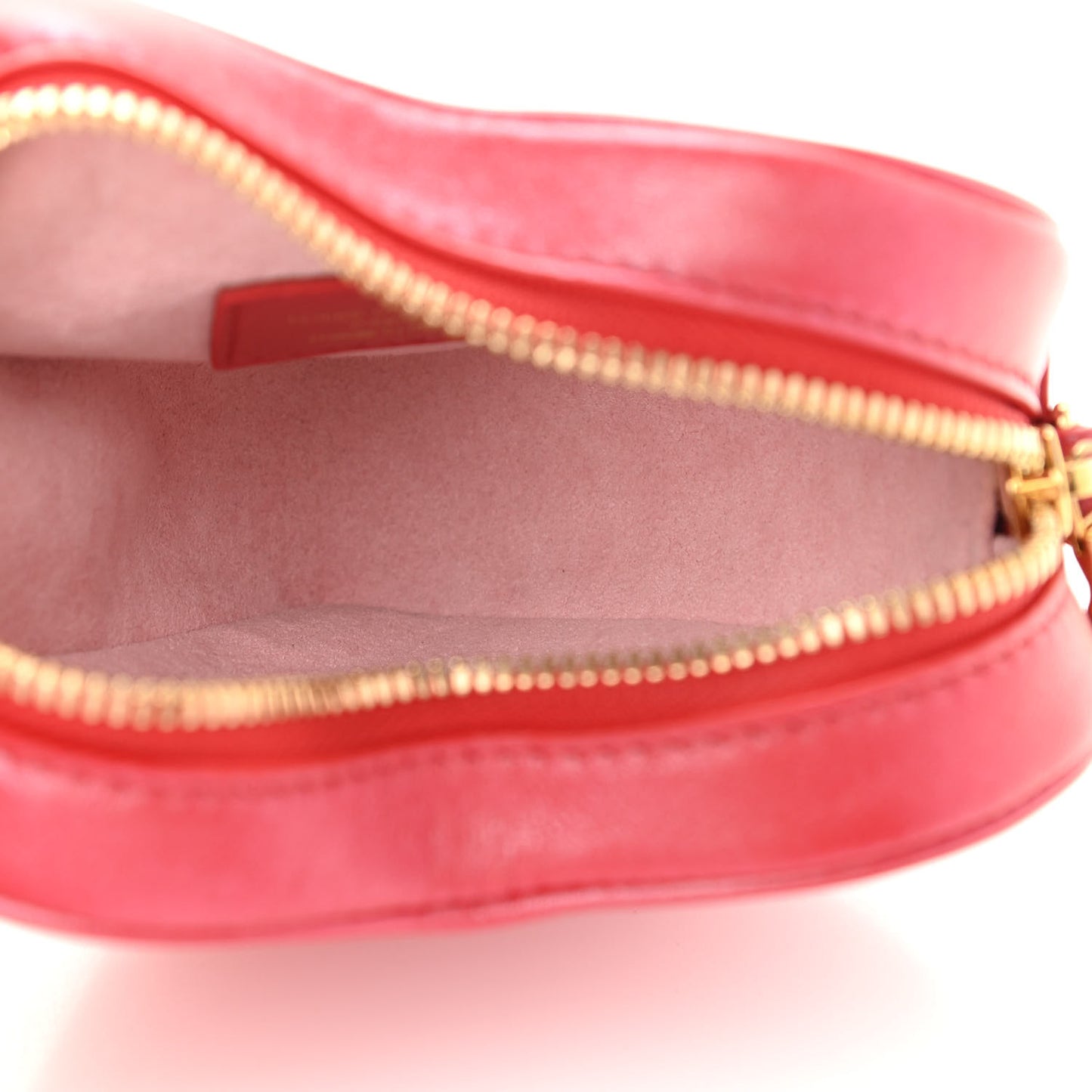 Lambskin Embossed Monogram Fall In Love Sac Coeur Heart Chain Bag Lipstick Red