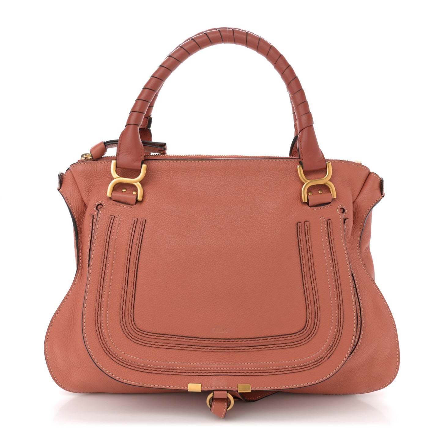 Calfskin Large Marcie Satchel Coral