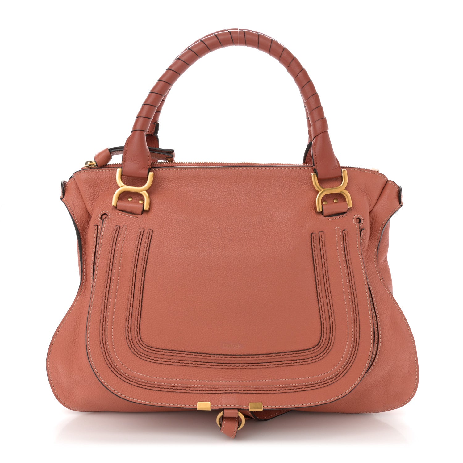 Chloe Calfskin Large Marcie Satchel Coral 1 of 12