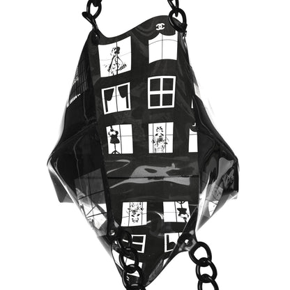 Chanel Vinyl Coco Window Tote Black 5 of 12