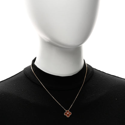 Van Cleef & Arpels 18K Rose Gold Diamond Bulls Eye Vintage Alhambra Pendant Necklace 2 of 6