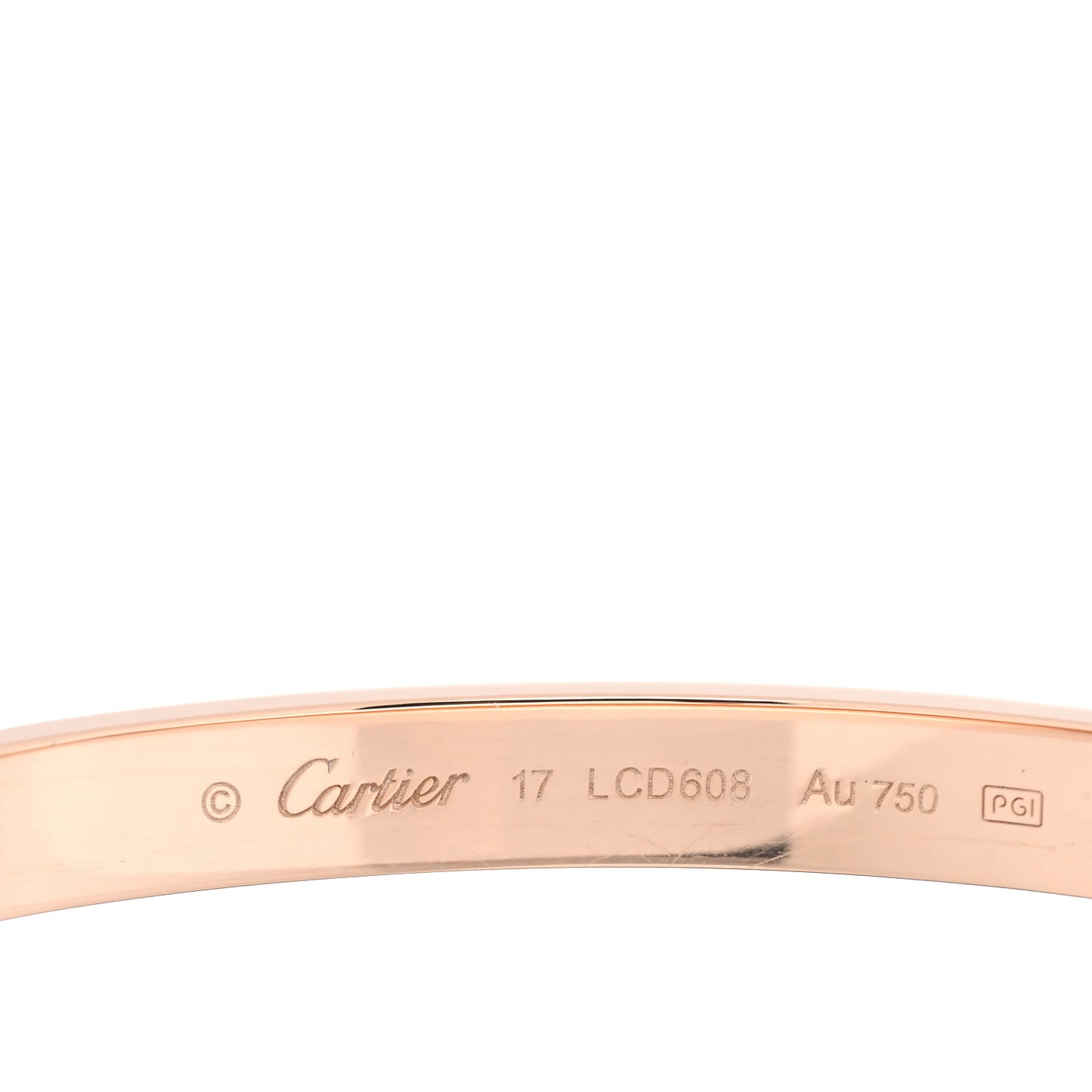 18K Pink Gold LOVE Bracelet 17