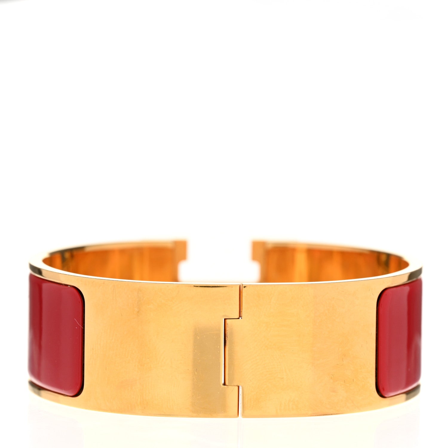 Hermes Enamel Wide Clic Clac H Bracelet PM Rouge Amarante 3 of 5