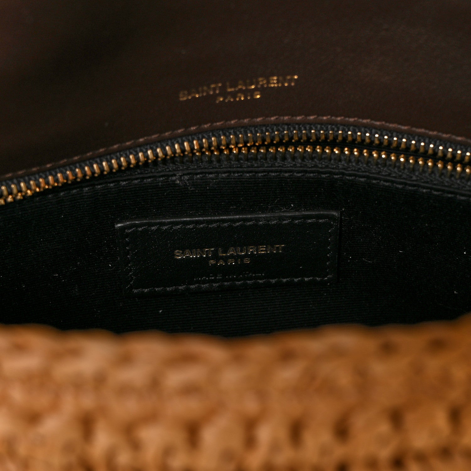 Saint Laurent Raffia Calfskin Monogram Medium Niki Chain Satchel Tan 5 of 8