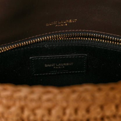 Saint Laurent Raffia Calfskin Monogram Medium Niki Chain Satchel Tan 5 of 8