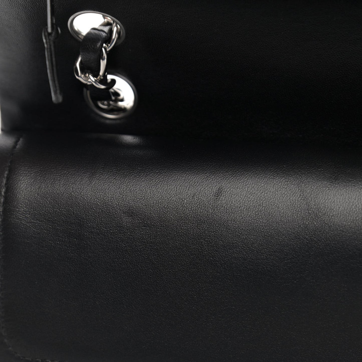 Lambskin Quilted Medium Double Flap Black
