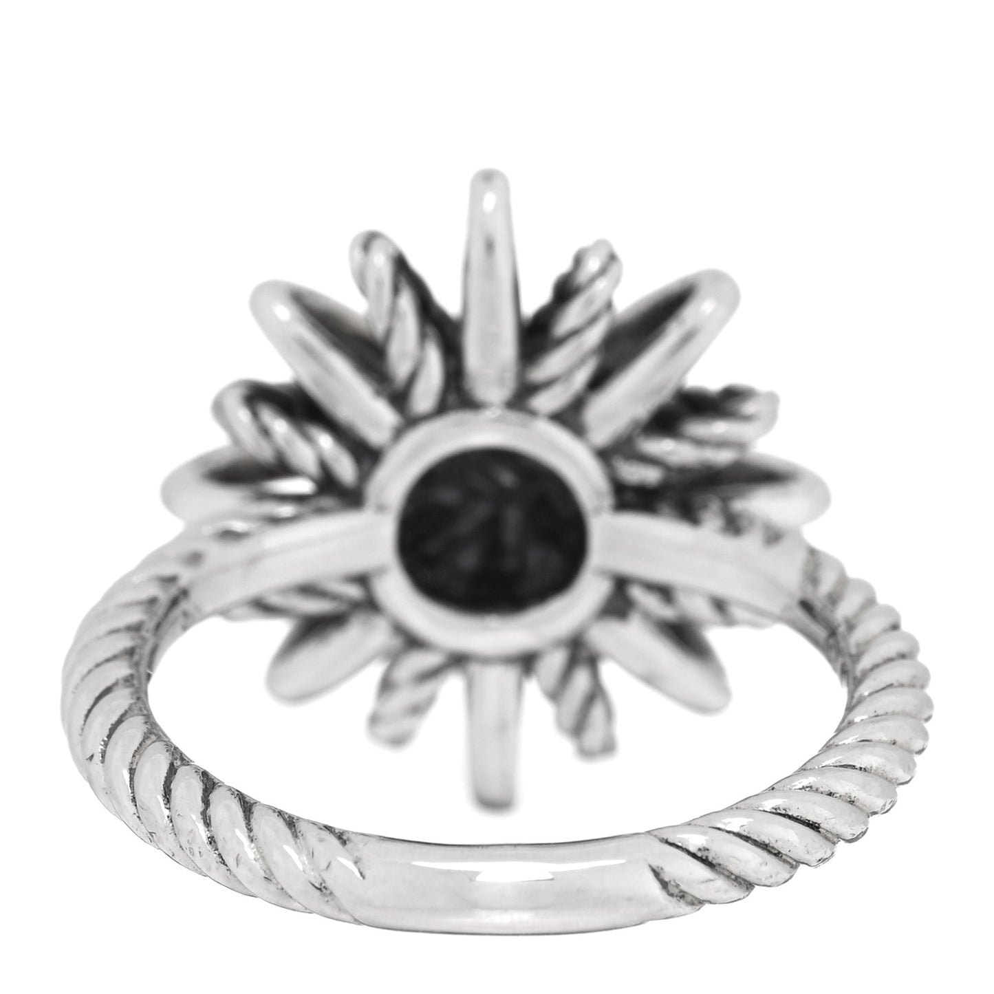 Sterling Silver Diamond 16mm Starburst Ring 51 5.75