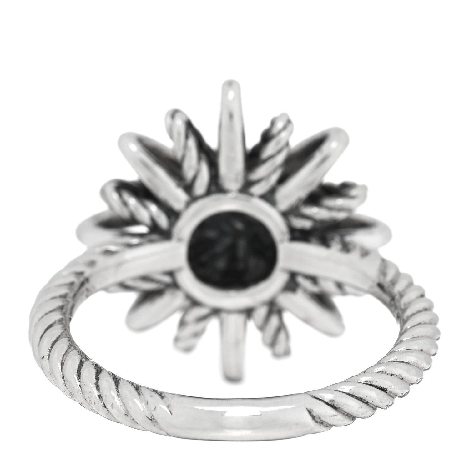 David Yurman Sterling Silver Diamond 16mm Starburst Ring 51 5.75 3 of 4
