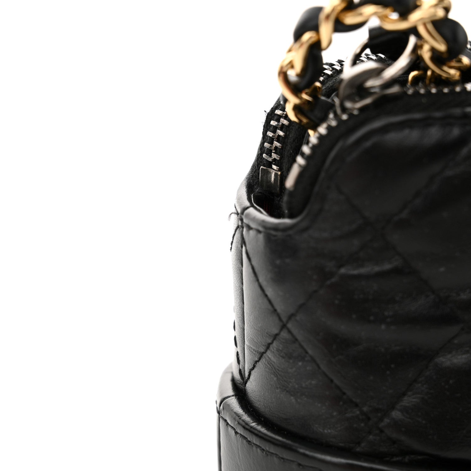 Chanel Aged Calfskin Quilted Small Gabrielle Clutch With Chain Black 15 of 16