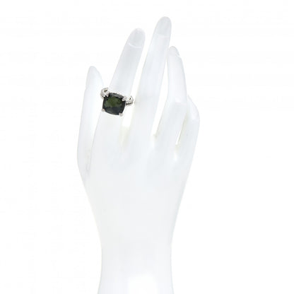 David Yurman Sterling Silver Diamond Green Orchid 14mm Chatelaine Ring 54 6.75 2 of 5