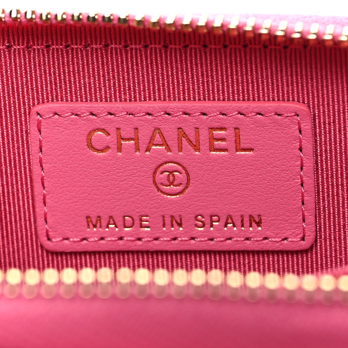 Caviar Quilted Zip Coin Purse Pink