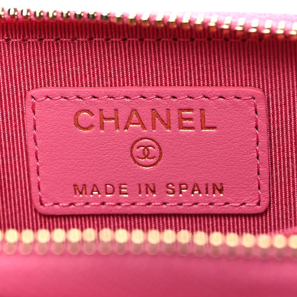 Chanel Caviar Quilted Zip Coin Purse Pink 6 of 8
