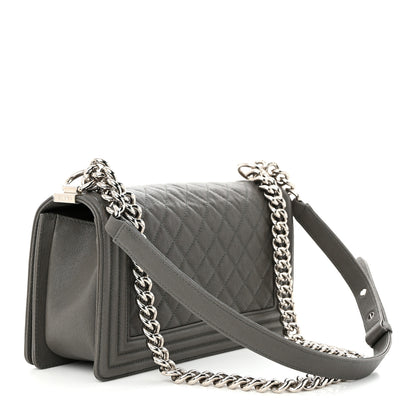 Chanel Caviar Quilted Medium Boy Flap Grey 3 of 13