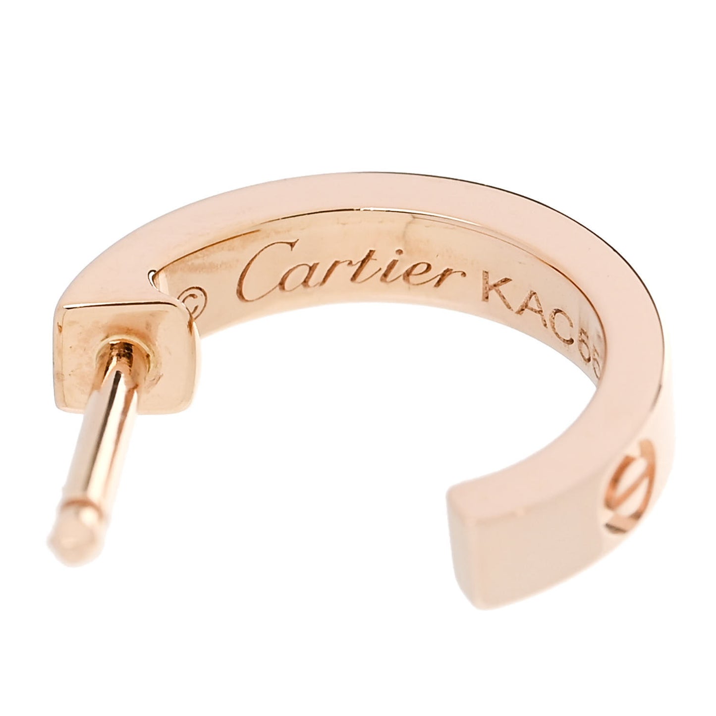 18K Pink Gold Small LOVE Hoop Earrings