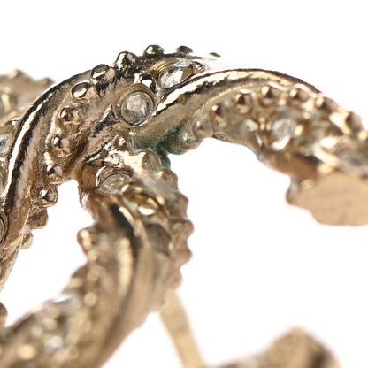 Chanel Crystal Twisted CC Earrings Gold 5 of 6