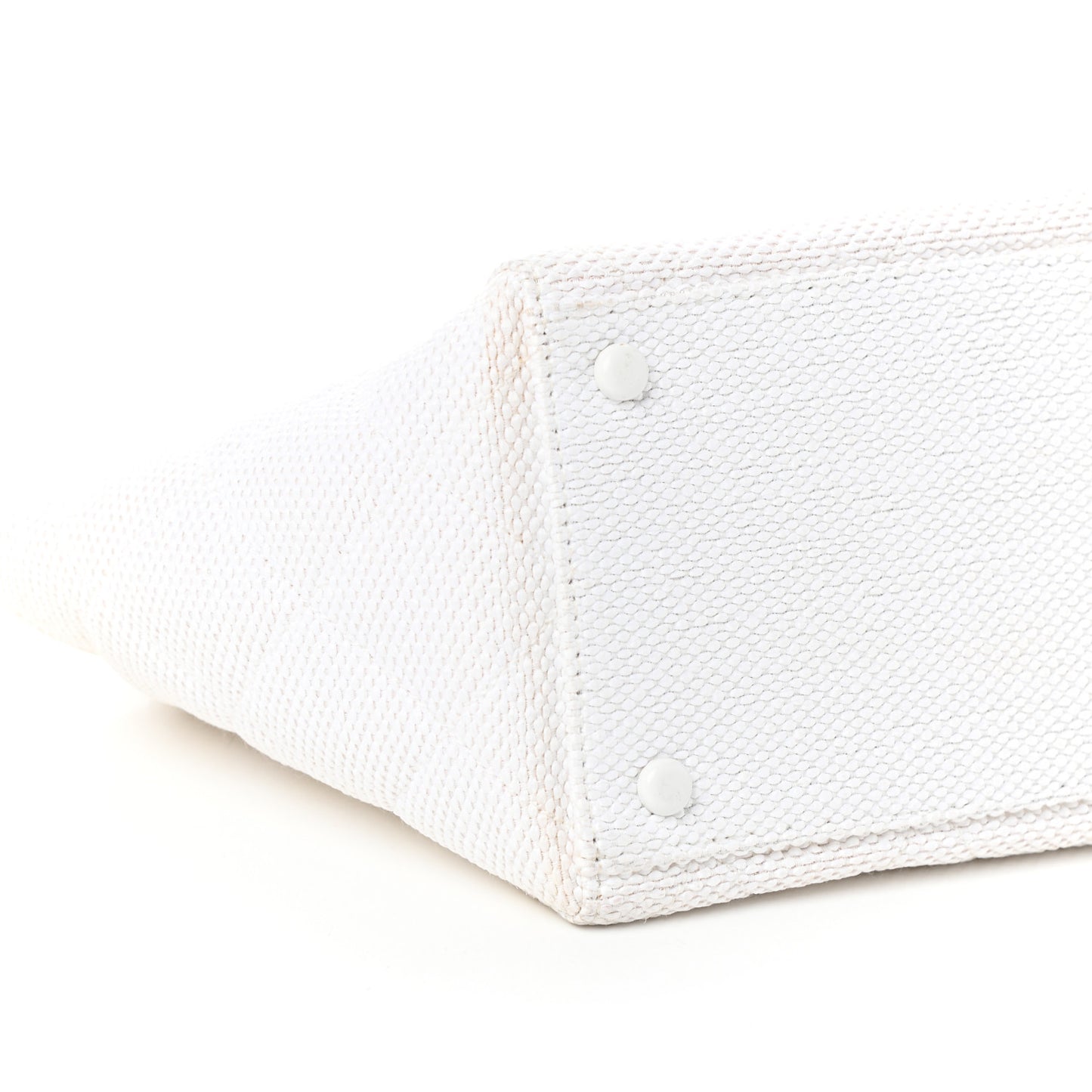 Woven Canvas Bekko Chain Tote White