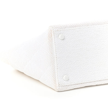 Chanel Woven Canvas Bekko Chain Tote White 9 of 10