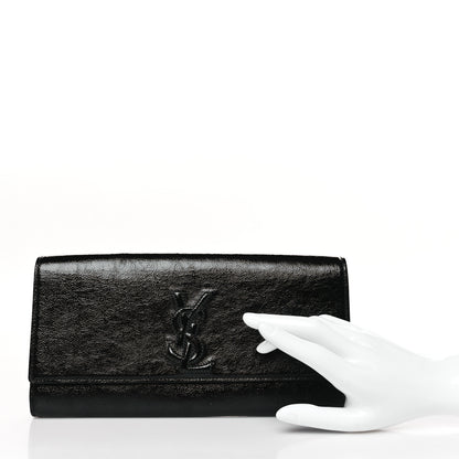 Saint Laurent Textured Patent Monogram Small Belle De Jour Clutch Black 2 of 9