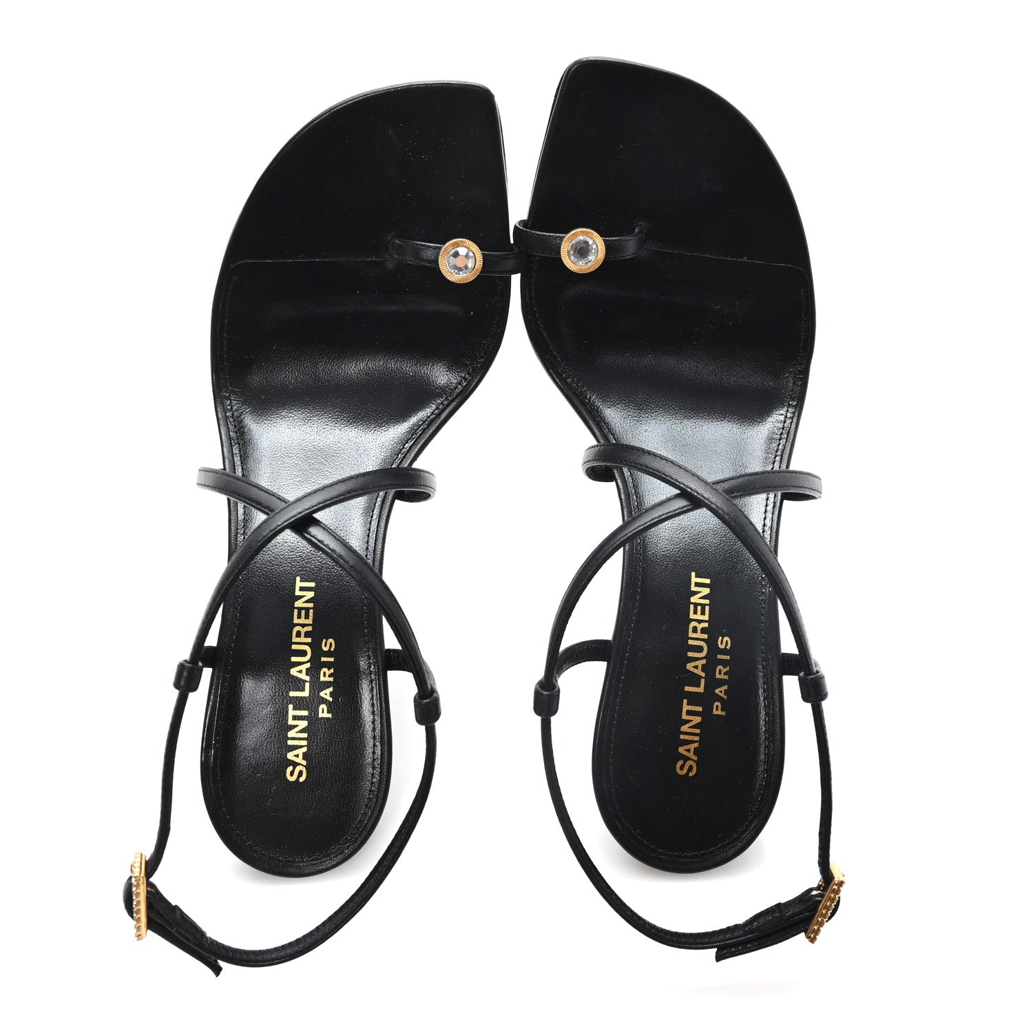 Saint Laurent Kid Egado Date 110 Sandals 35 Black 35 Black 2 of 9