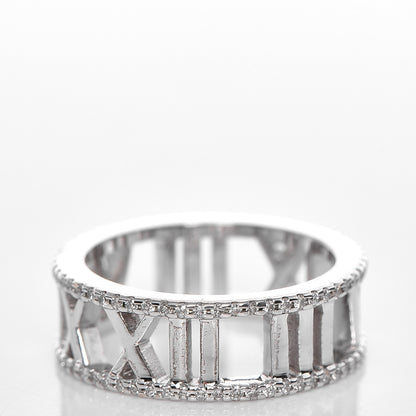 Tiffany 18K White Gold Diamond Atlas Open Pave Ring 6 3 of 5