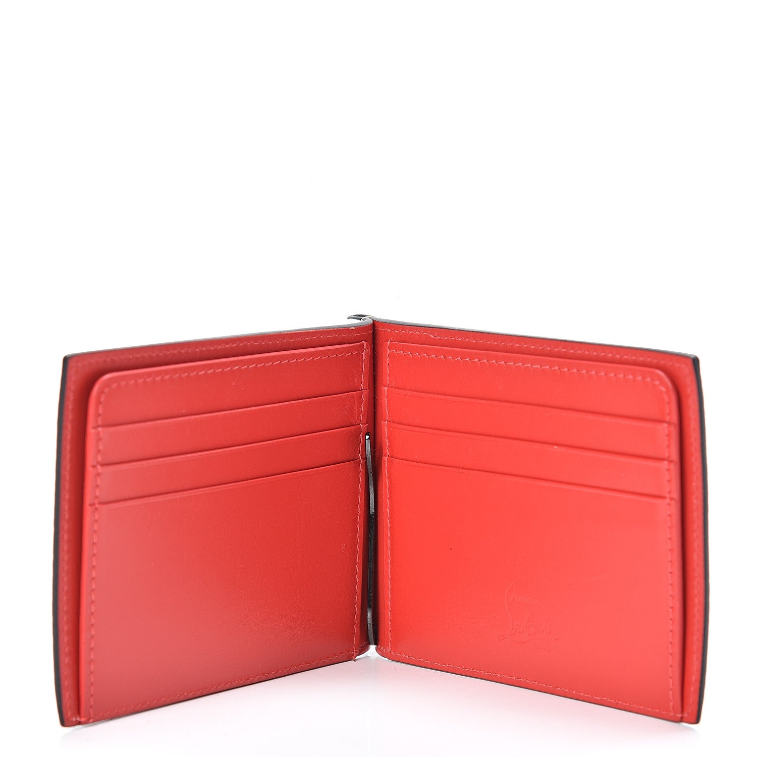 Christian Louboutin Calfskin Clipsos Spike Bi-Fold Wallet White 5 of 10