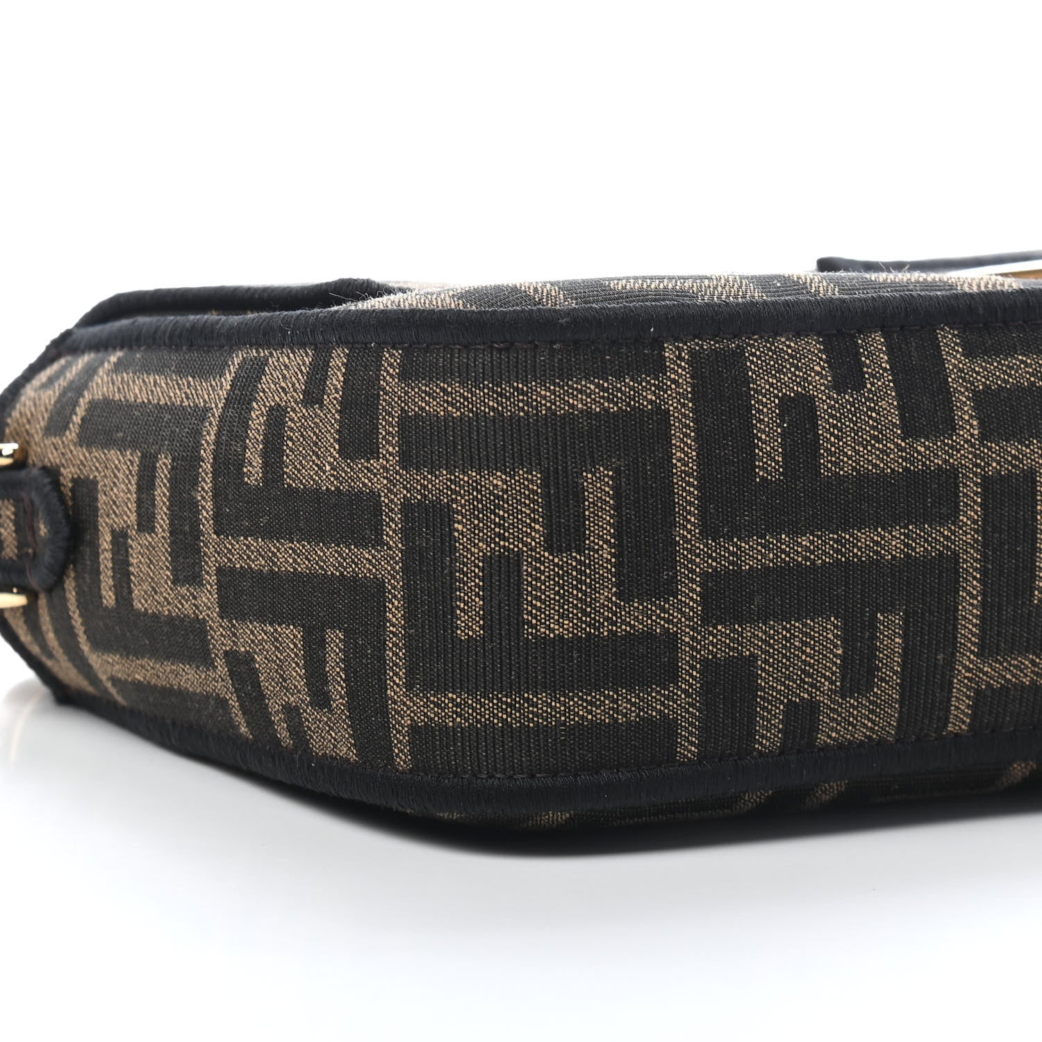 Fendi Fabric Jacquard FF 1974 Medium Baguette Tobacco Moro Black 6 of 7