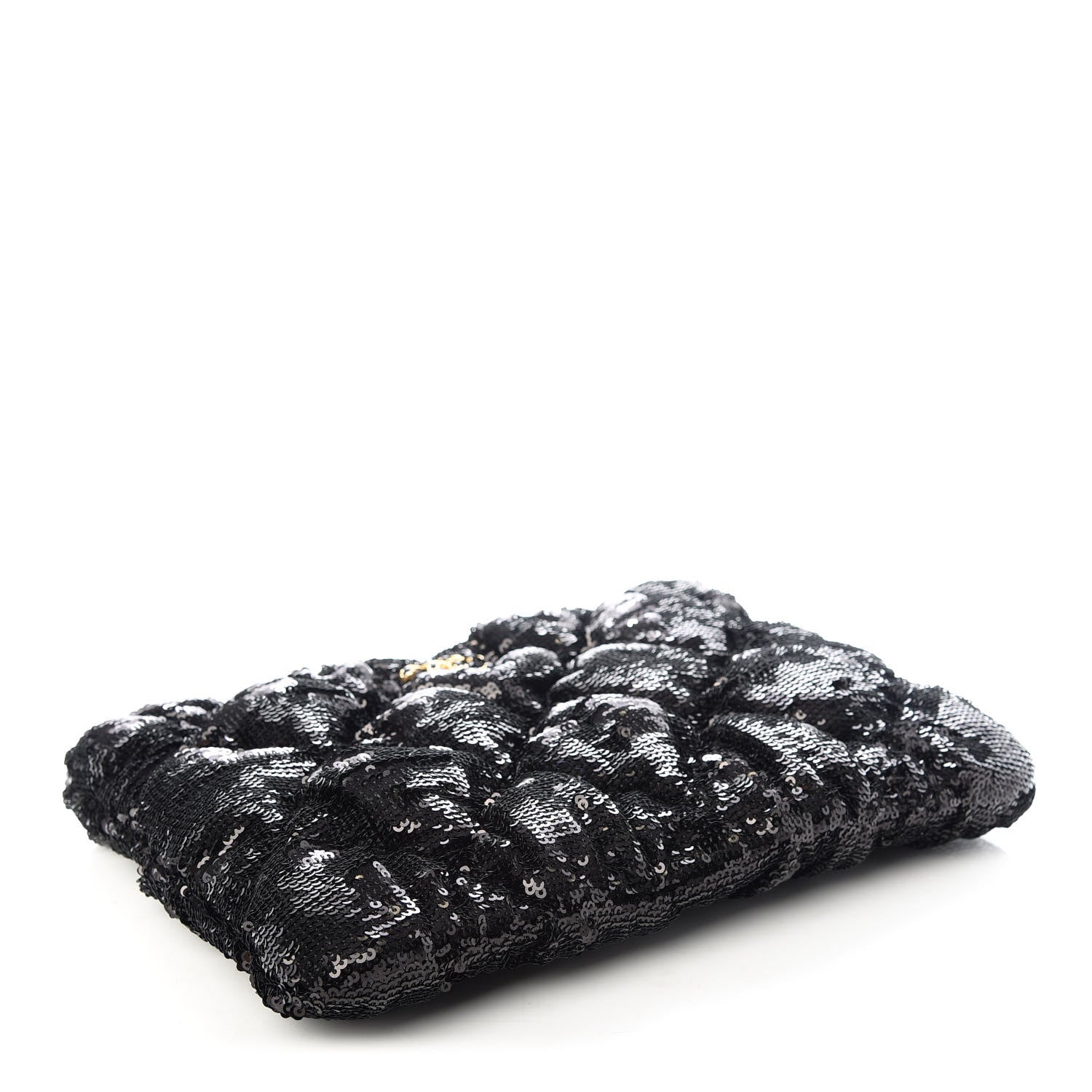 Chanel Sequins Quilted Large Chanel 19 Pouch Black 4 of 7