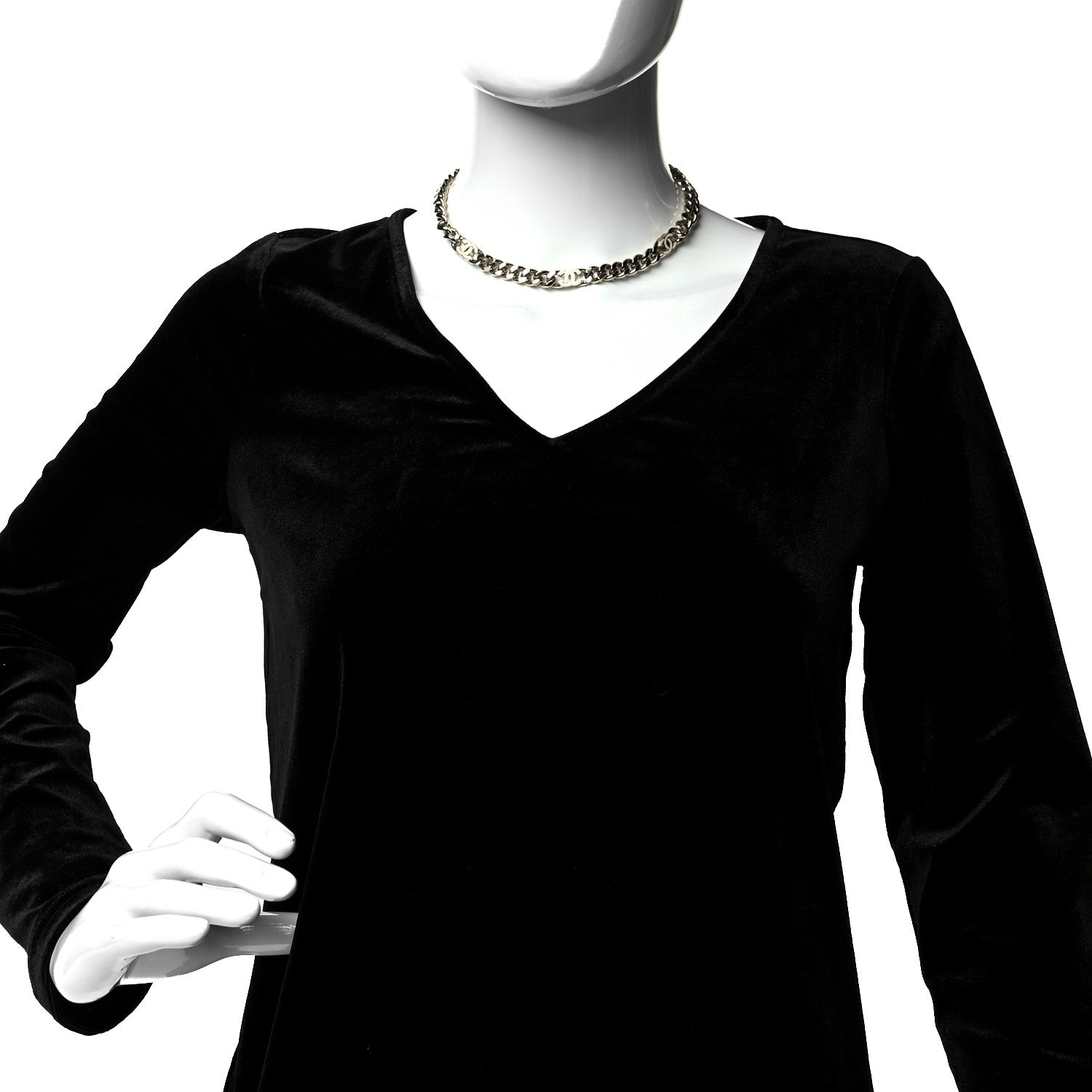 Chanel Metal Enamel Chain CC Choker Gold White 2 of 5