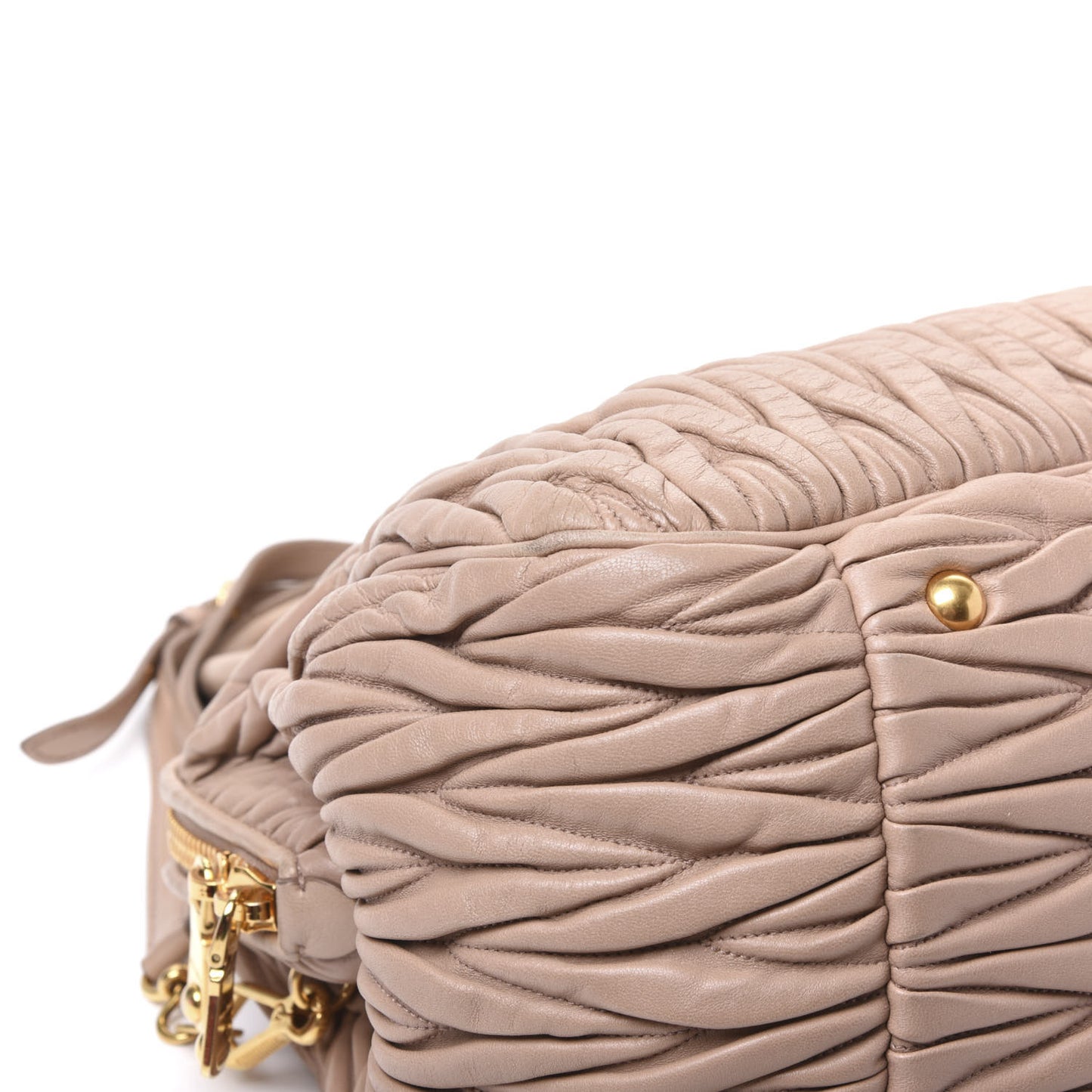 Nappa Matelasse Top Handle Bag Cammeo