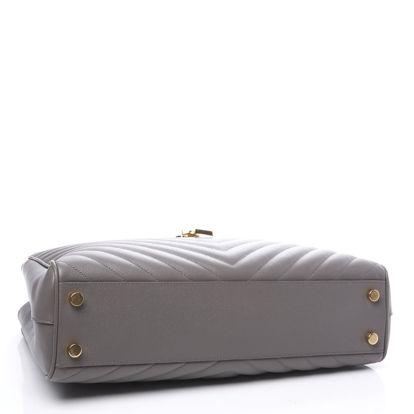 Grain De Poudre Matelasse Chevron Monogram Shopping Bag Fog