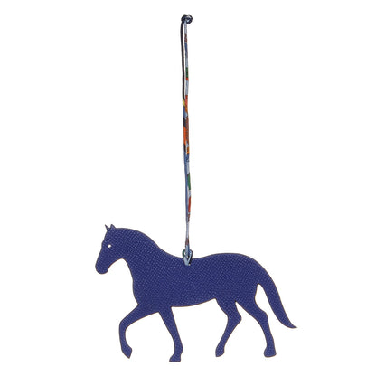 Hermes Epsom Togo Petit H Bag Charm Horse GM Bleu Electrique Feu 1 of 4