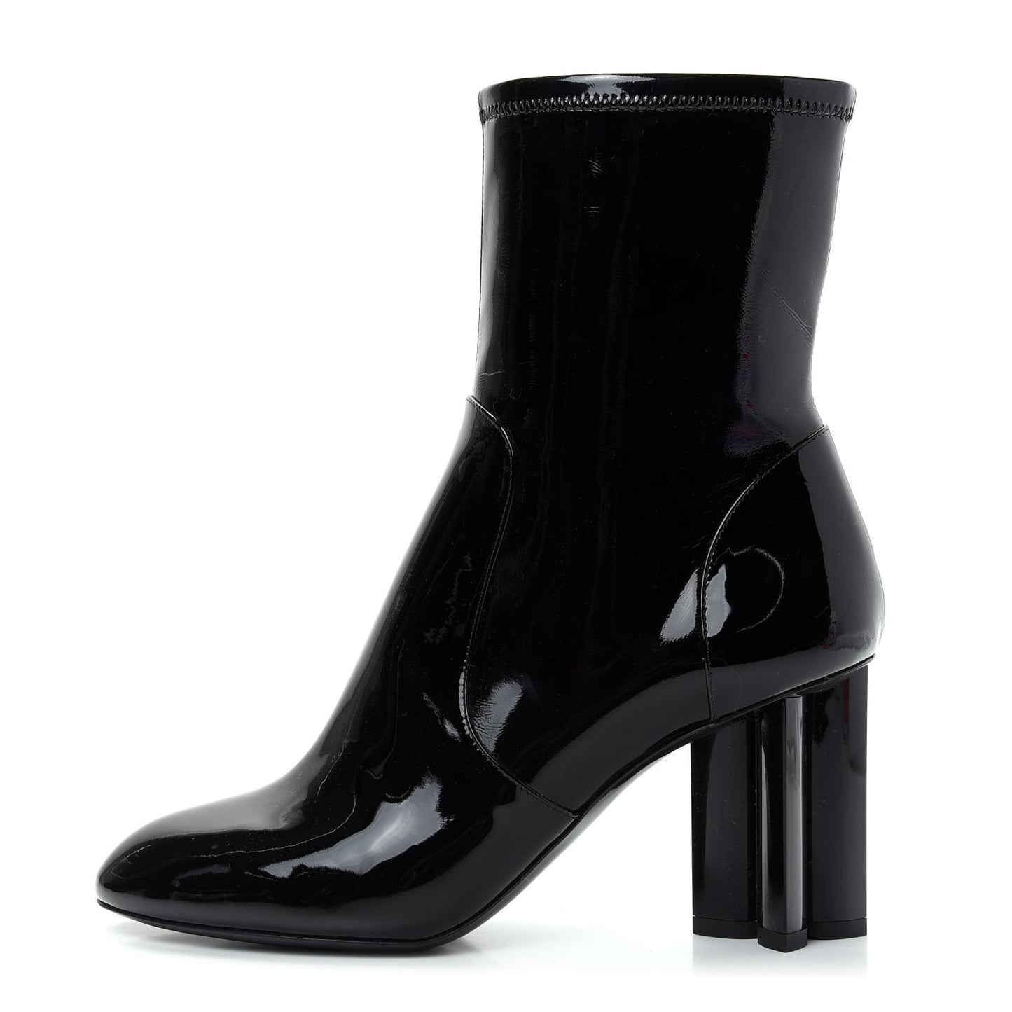 Patent Silhouette Ankle Boots 39 Black
