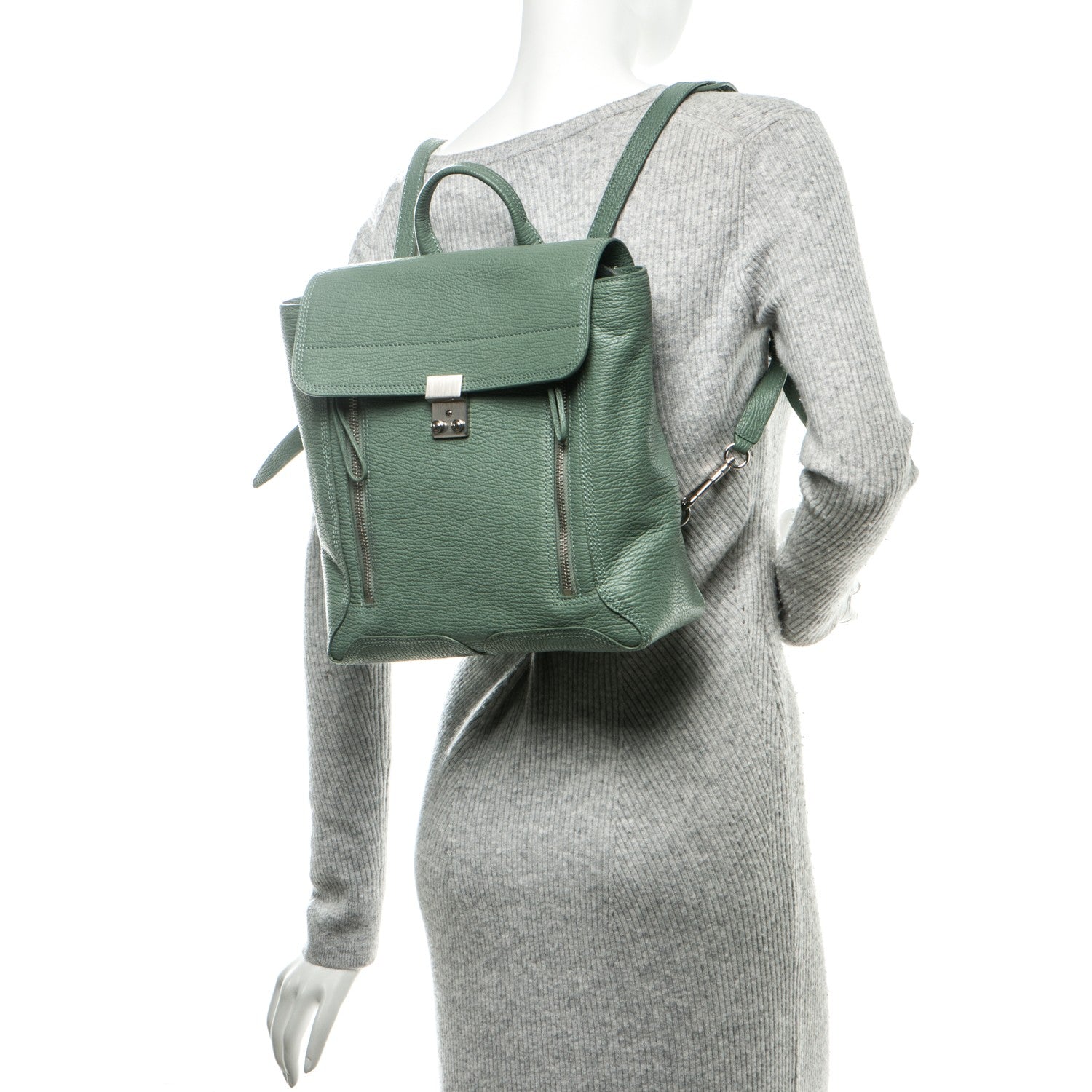 3.1 Phillip Lim 3.1 Textured Calfskin Pashli Backpack Agave 2 of 7