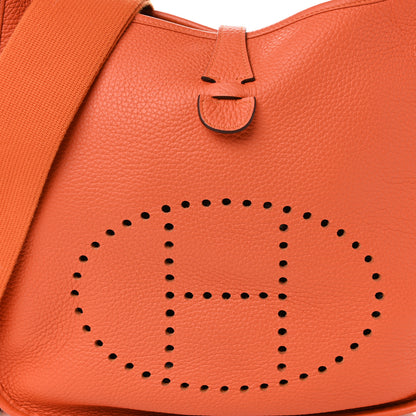 Hermes Taurillon Clemence Evelyne III PM Orange 8 of 10