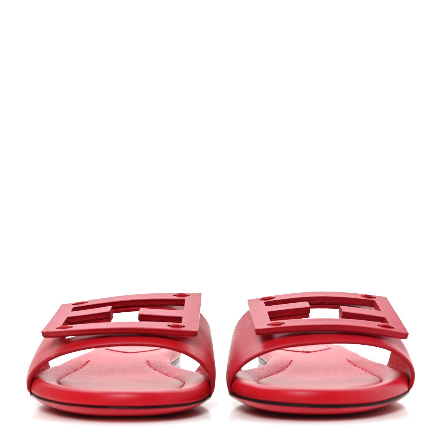 Fendi Vitello Cuoio Baguette Flat Slide Sandals 38.5 Pink Dalia 2 of 7